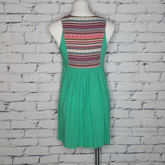 Umgee Green & Striped Tunic Dress, Size Small - Picture 4 of 5
